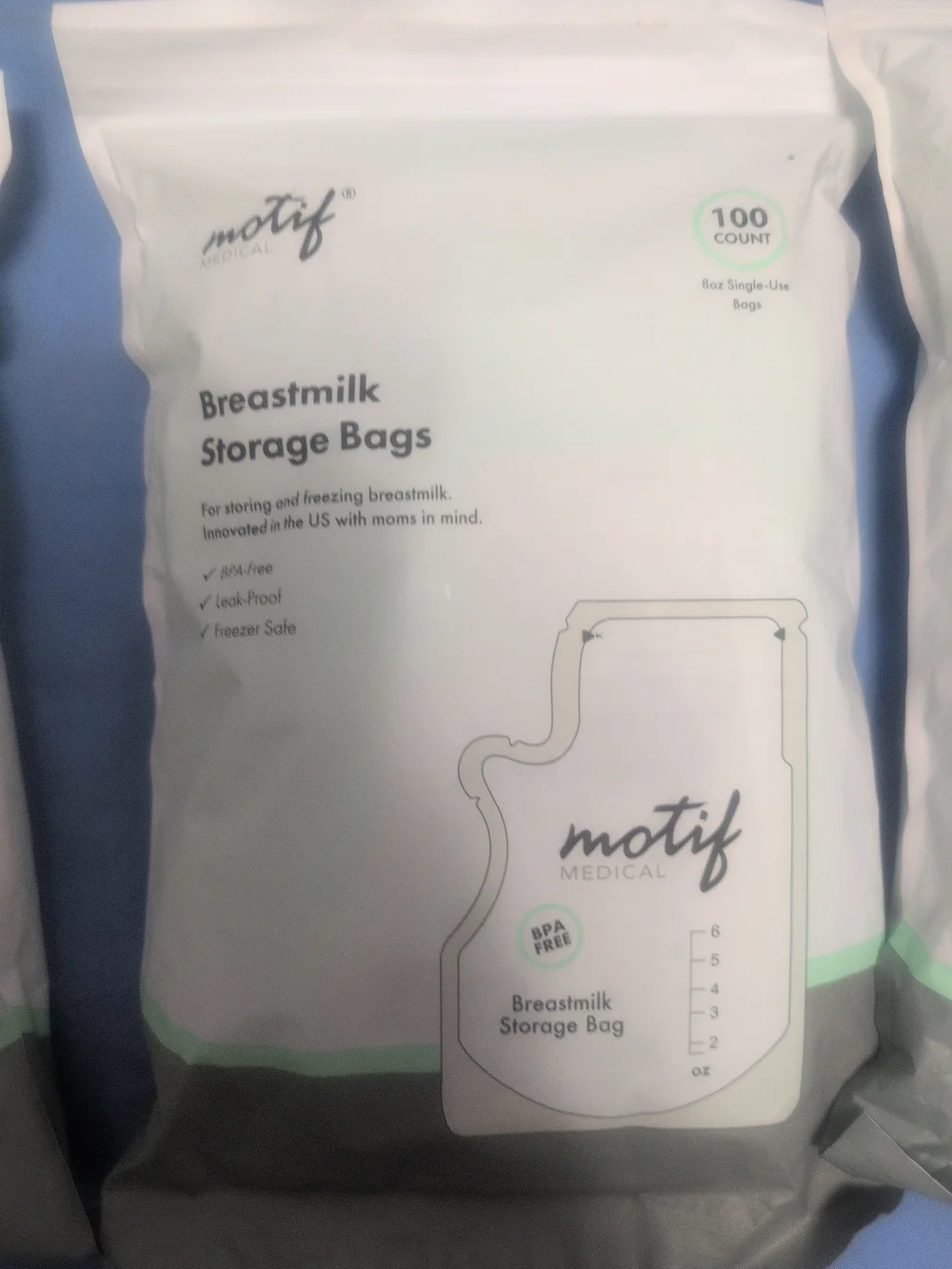 Motty Breastmilk Storage Bags - White (4 Pack)